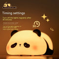 Panda-shaped silicone night light for children with rechargeable battery and clap control