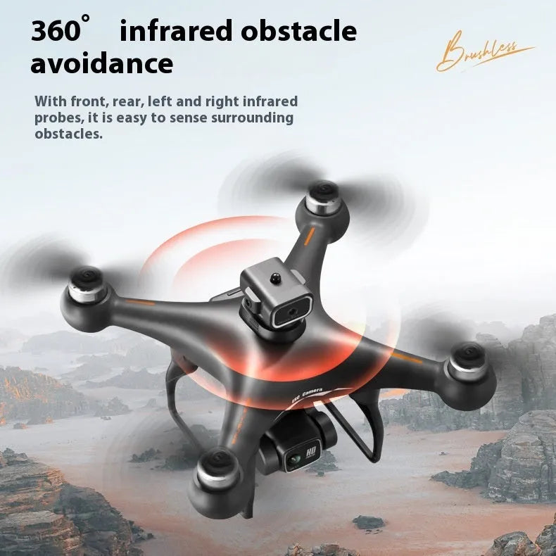 S116 black brushless UAV drone with obstacle avoidance sensors and HD camera