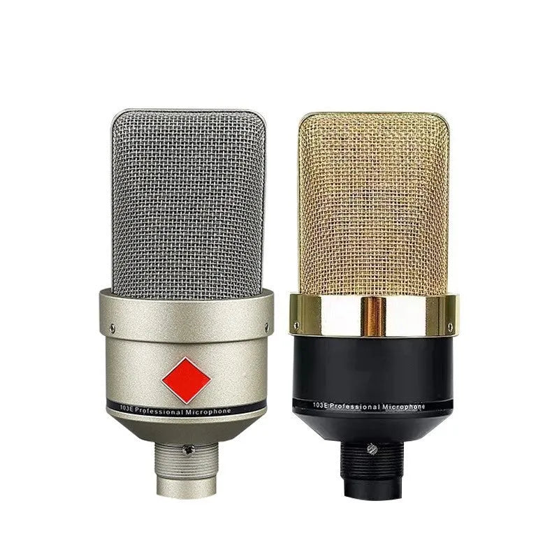 Wireless condenser microphone in champagne gold with cardioid pickup for singing and recording