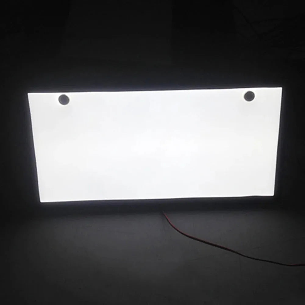 Two plastic LED light bars for truck licence plate illumination, showing uniform soft white light.