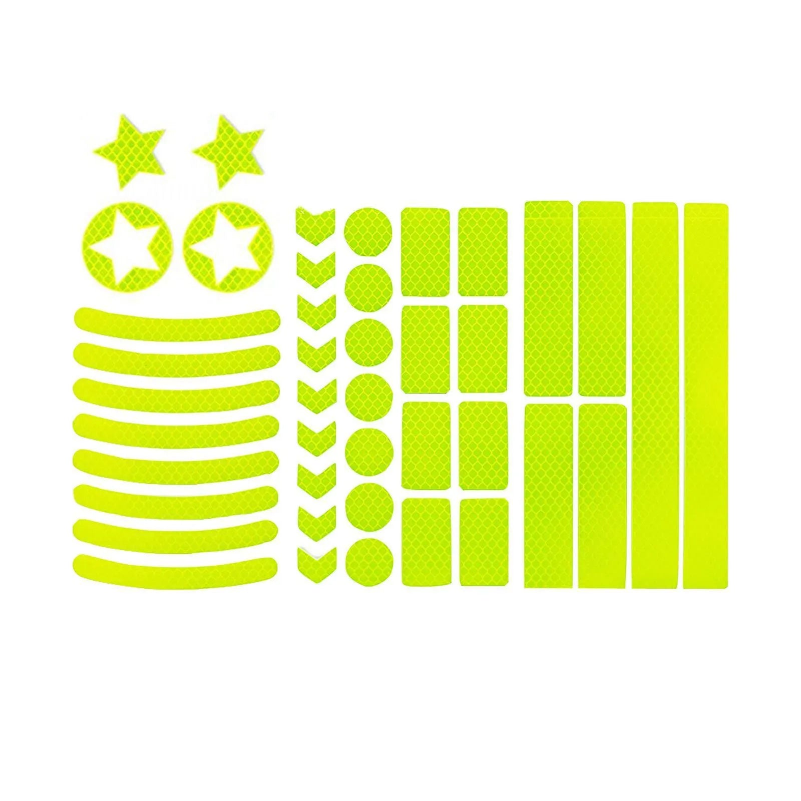 Bicycle reflective tape with grid pattern measuring 11.5x21cm in four colour options