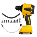 Yellow handheld 18V lithium battery dust gun with 680W motor for blowing suction and inflating tasks