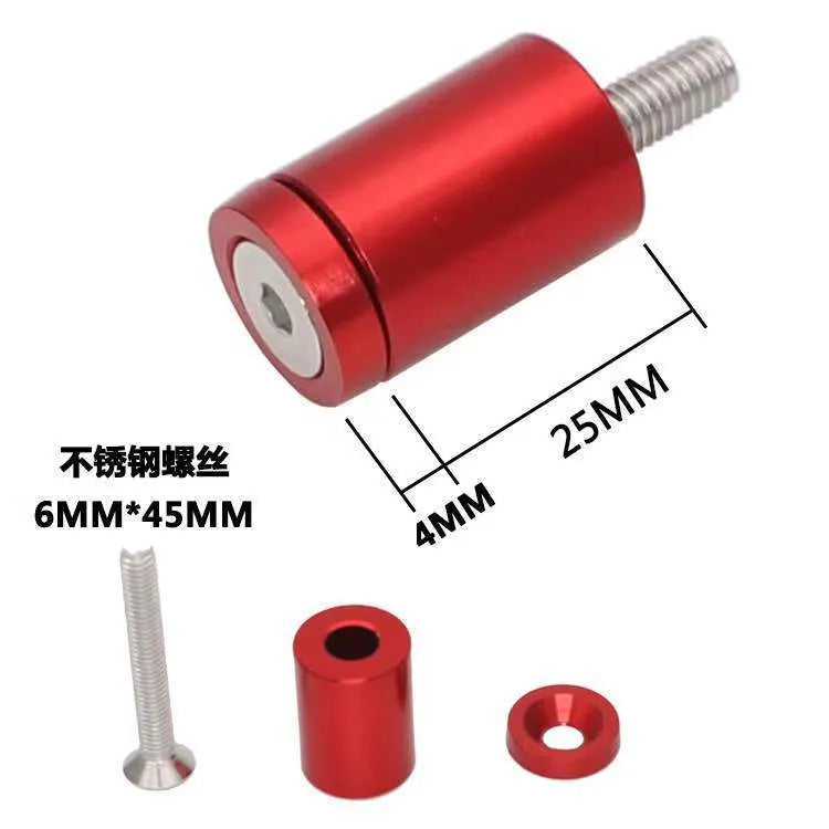 Aluminium alloy automotive bolt kit with screws, nuts, and washers in black, blue, and red colours