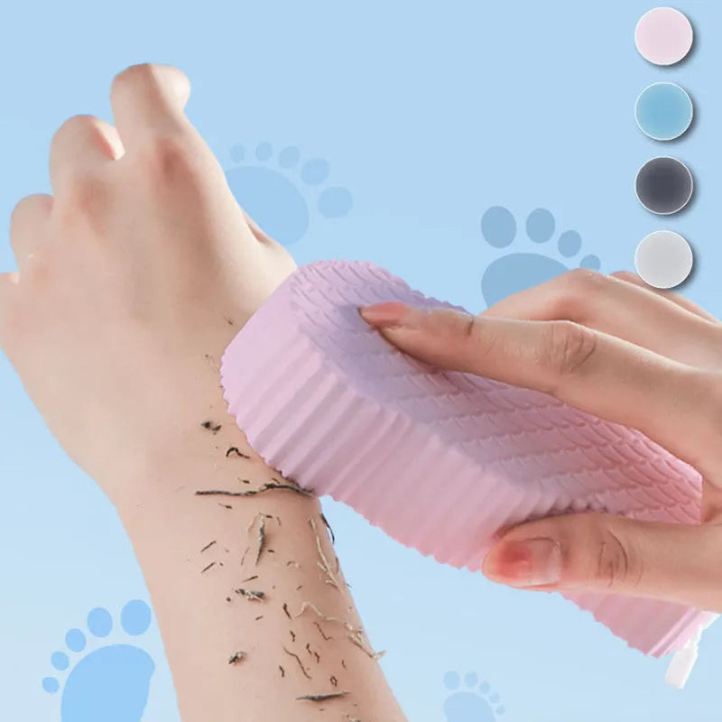 3D fish scale pattern bath sponge in multiple colours for gentle body exfoliation