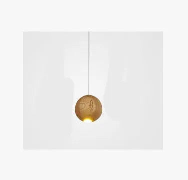 Nordic style solid wood ball chandelier pendant light with adjustable cord.