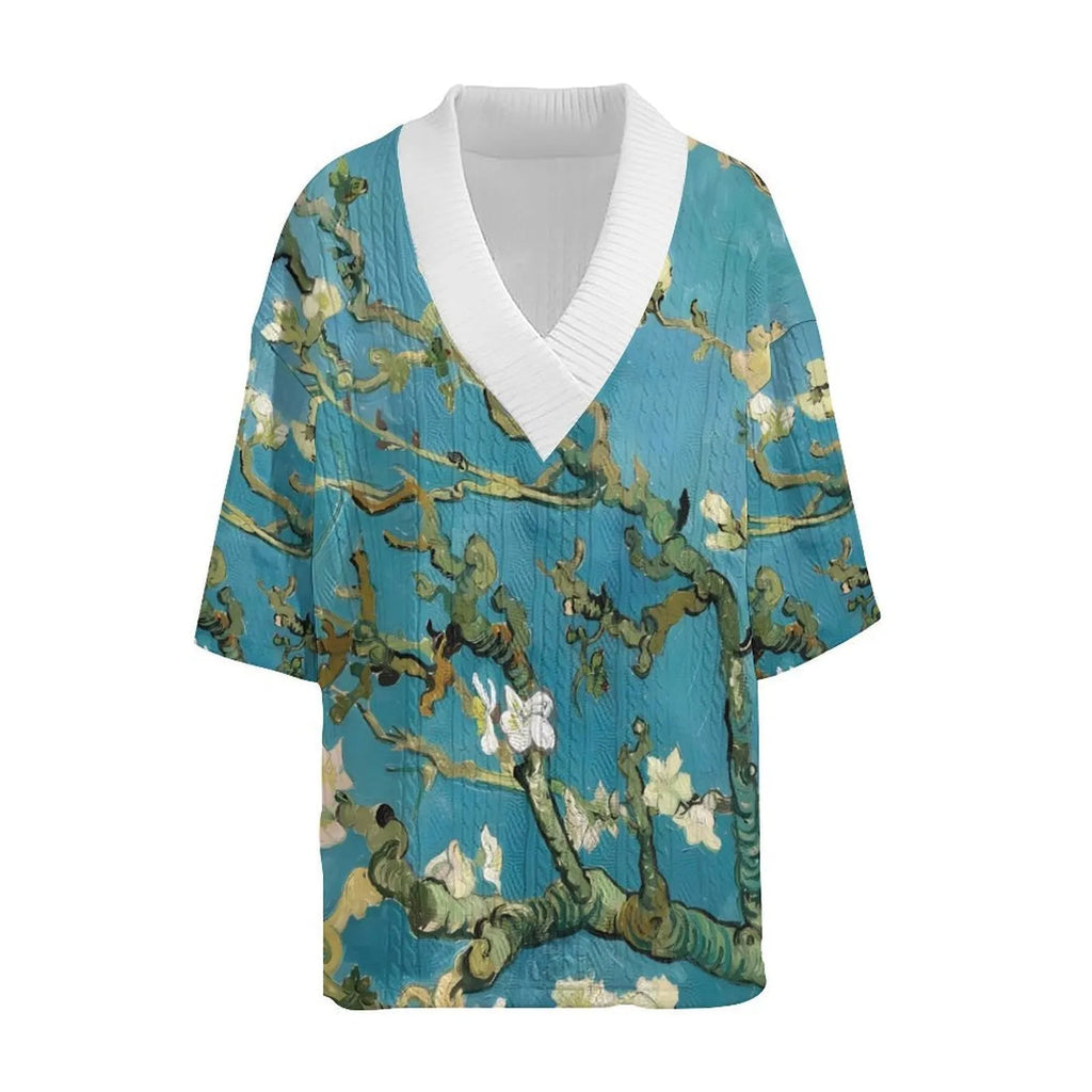 Men's peacock blue knitted shorts casual suit with T-shirt jacket and matching shorts