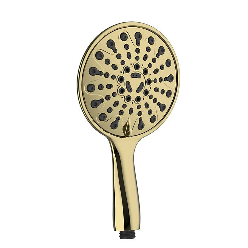 6-inch handheld shower head with six spray settings and electroplated finish