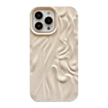 Milky white TPU water ripple phone case with oil-fill texture for iPhone 14 Pro Max