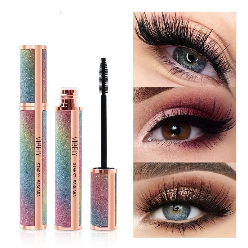 Black waterproof mascara tube for long thick eyelashes with durable curl