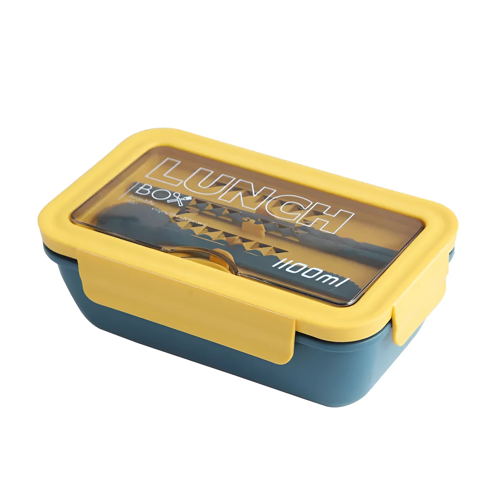 Green partitioned bento box with four compartments showing Japanese style and Nordic design