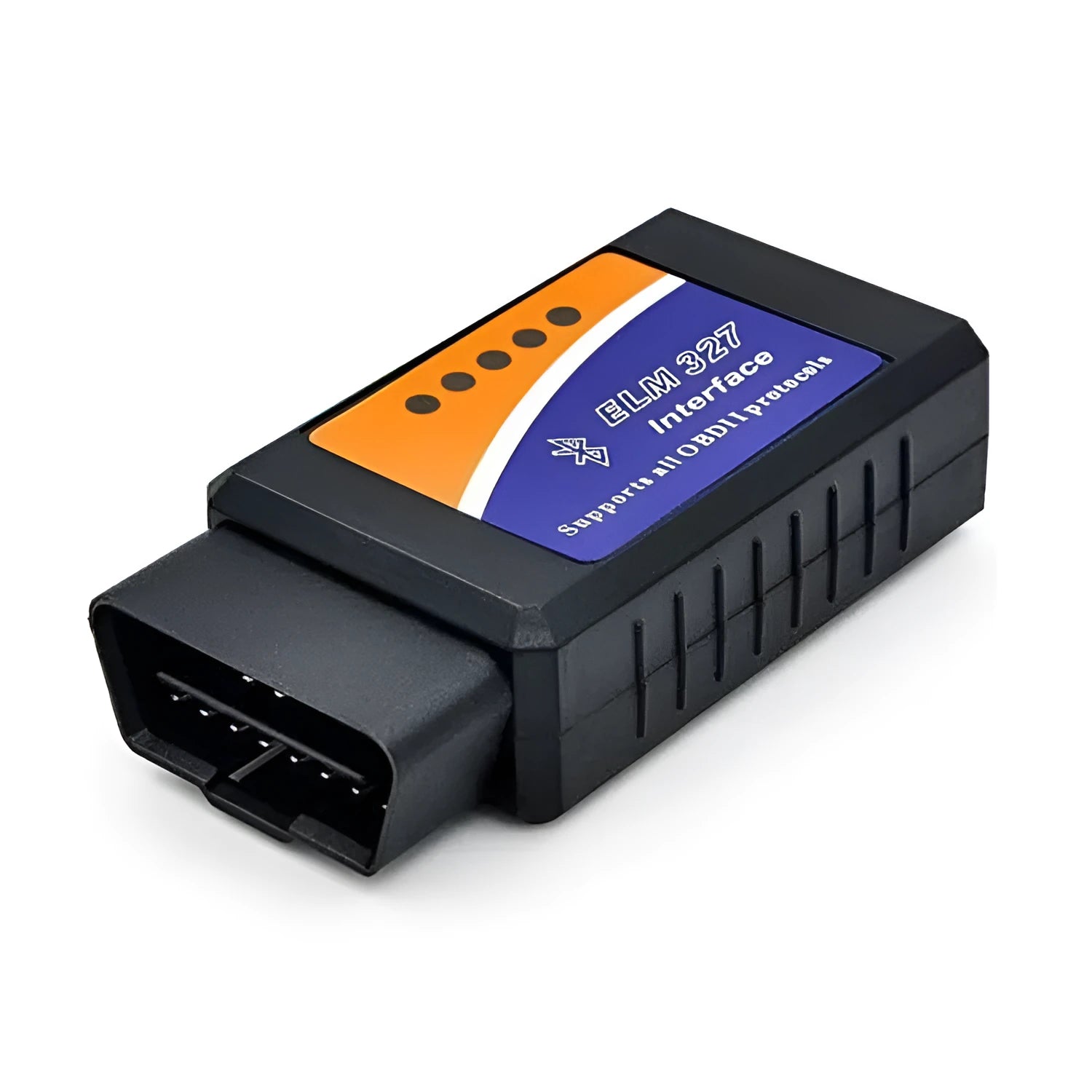 Small ELM327 Bluetooth OBD2 car diagnostic scanner with connector for vehicle fault code reading
