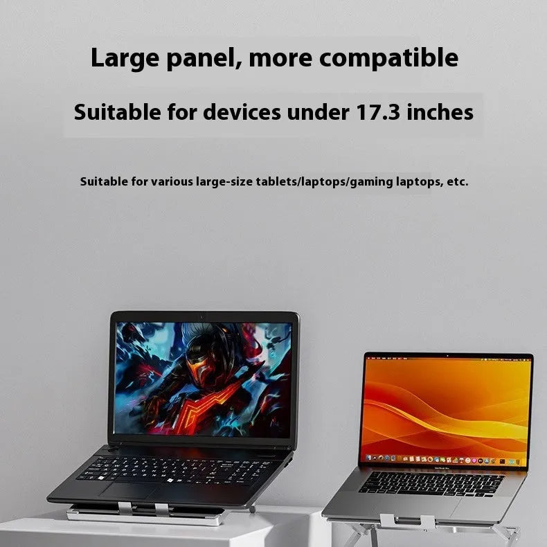 Super light aluminium alloy folding notebook cooling rack with cooling function in 270x210x18mm size