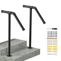 Black metal ladder support with minimalist American style design for stabilising ladders on household stairs