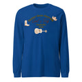 Blue men's loose fit round neck polyester sweater with printed patterns in Japanese Korean casual style