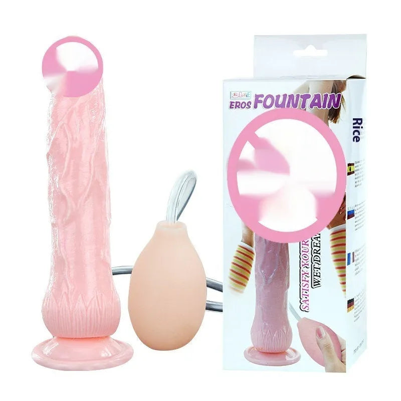 Strong suction cup female toy simulated dildo 200mm flesh colour TPR ABS material BW-008079P
