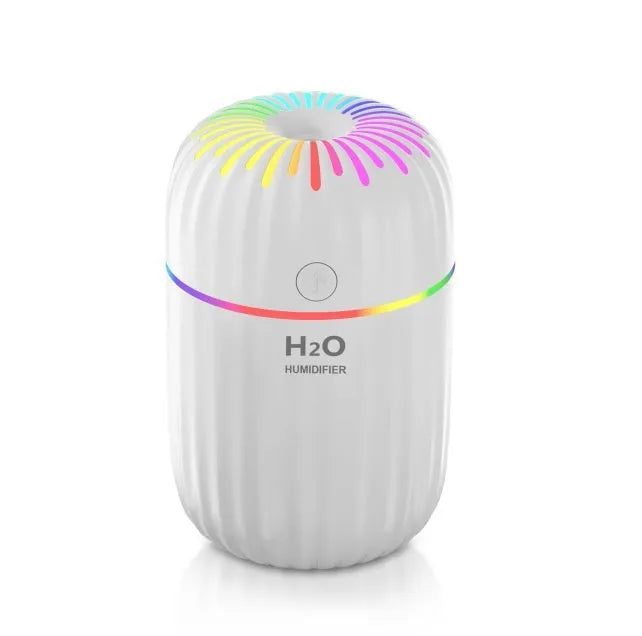 White USB portable mini humidifier with 300ml water tank on desk