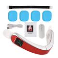 Infrared LED photon therapy V-shape slimming face massager with blue and red light modes and metal contacts