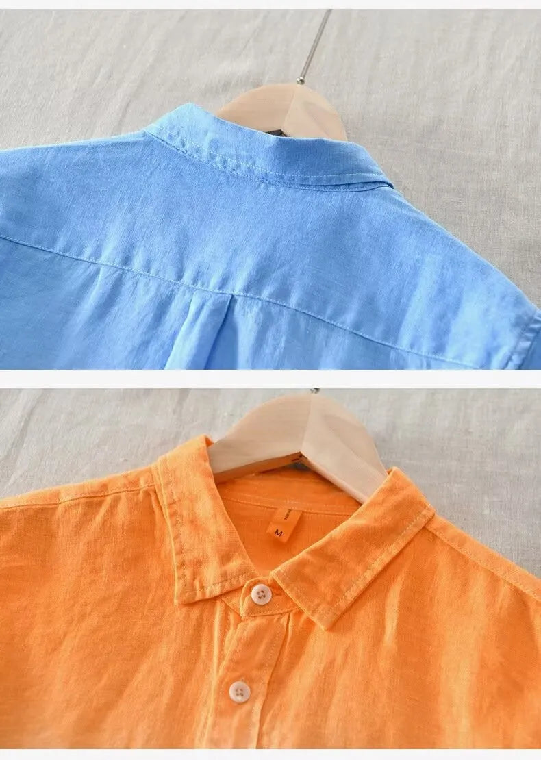 Youth casual loose top coat in slim fit design with hemp-polyester fabric blend