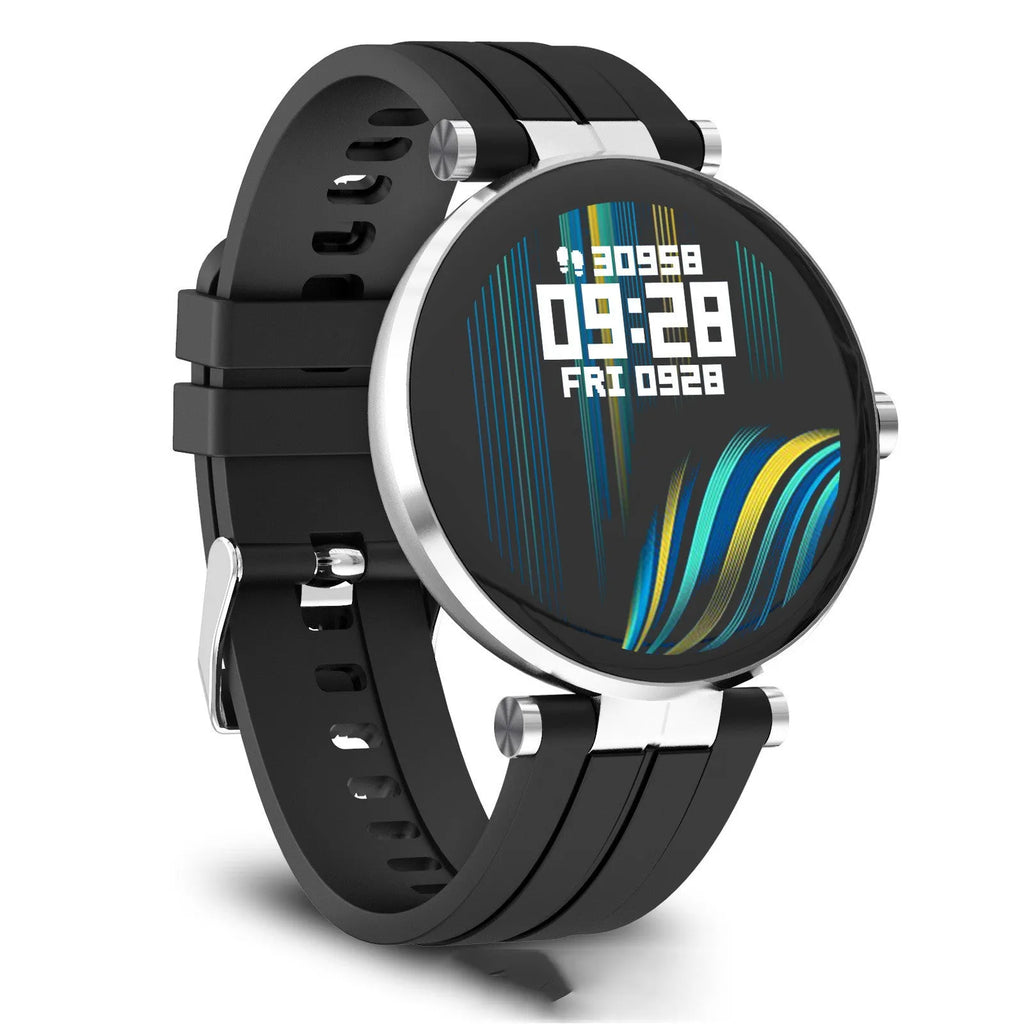 Smart watch blood pressure bracelet with heart rate monitoring, 1.3 inch screen, silicone strap, black colour