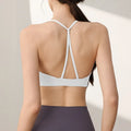 Women's nylon sports vest in sunshine desert colour with fixed double shoulder straps for running and yoga.