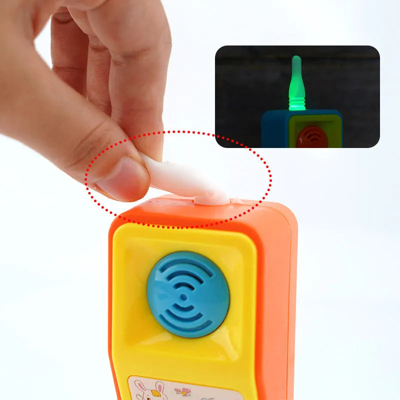 Children's educational toy with sound and light features showing cartoon animal design for 3-year-olds