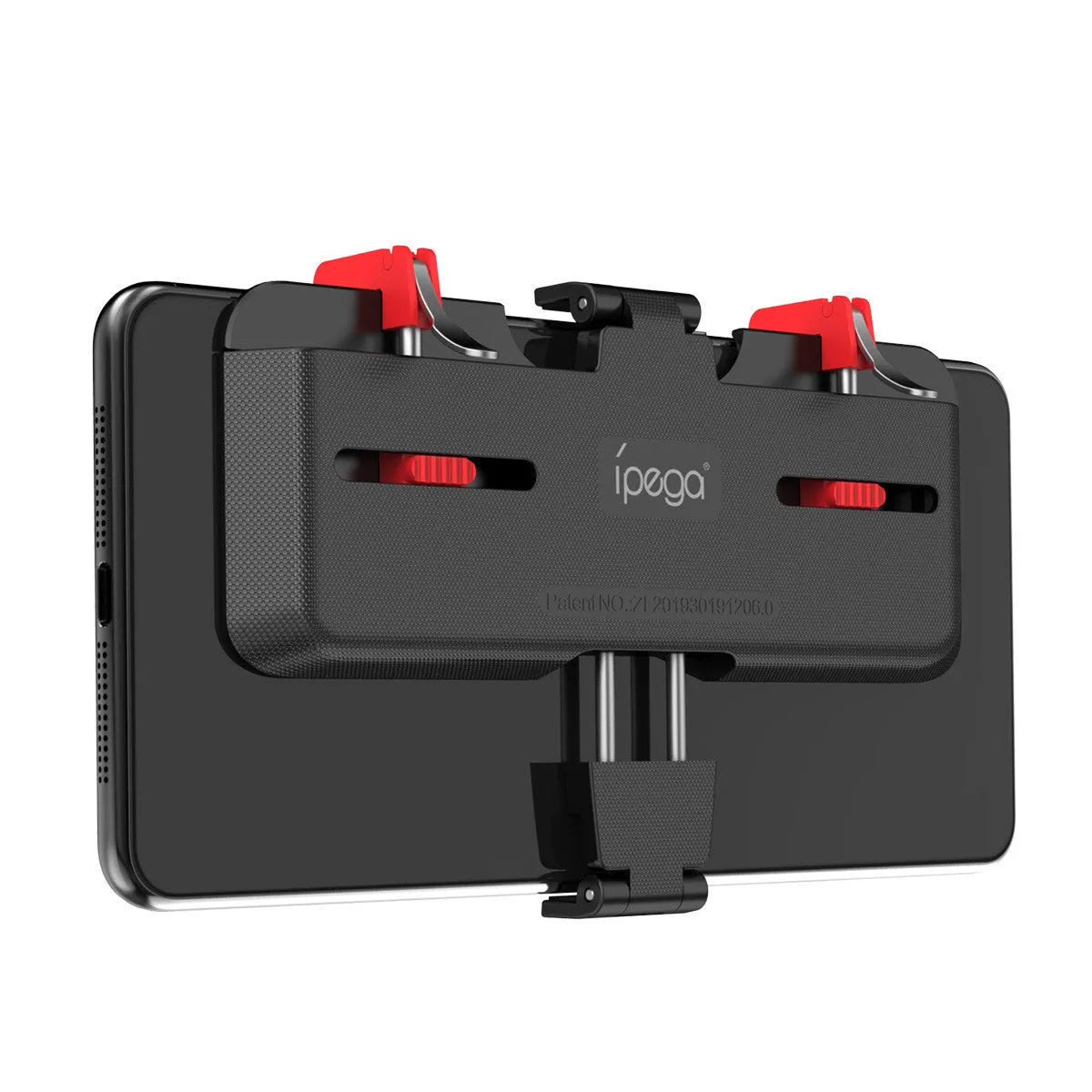 Black phone gaming trigger bracket with adjustable metal trigger and telescopic clip