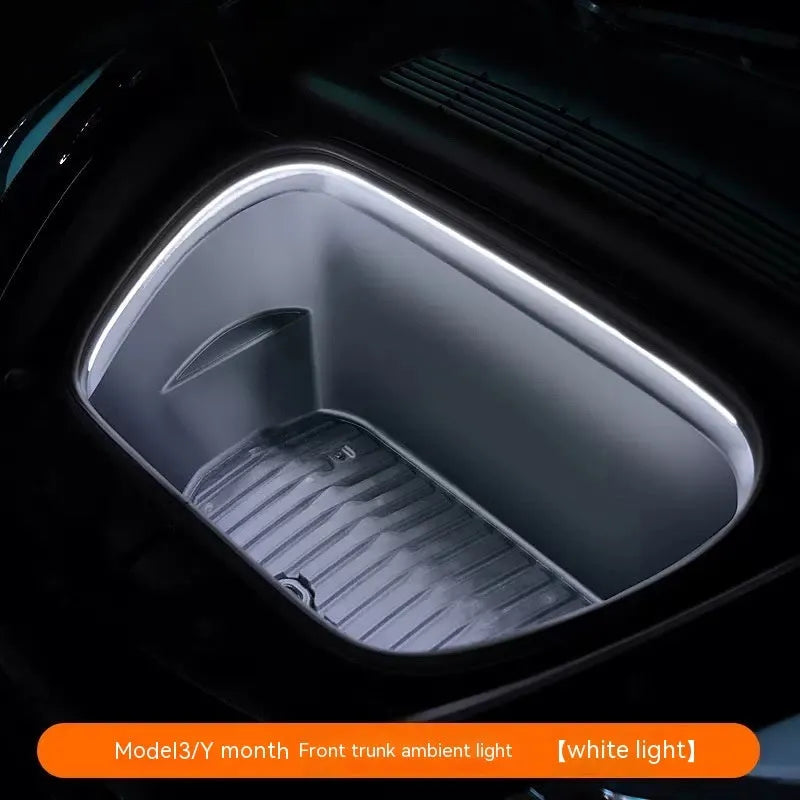 Tesla Model 3/Y front backup box ambience lights in three colour options with soft silicone construction