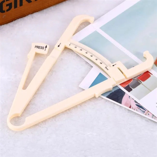 Clear acrylic body fat caliper for skin fold thickness measurement with 200mm range