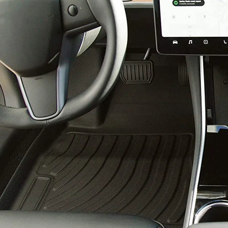 Tesla car floor mats with TPE footrest for Model 3, Y, X and S vehicles
