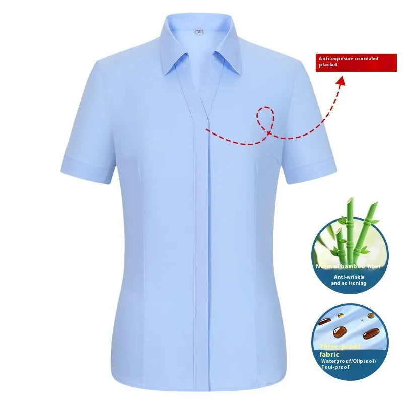Men's slim fit bamboo fibre business shirt with square collar in waterproof stain resistant fabric