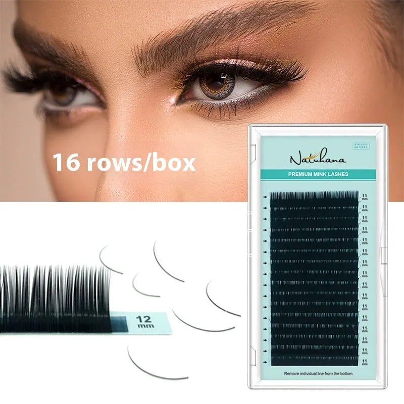 Women's soft velvet artificial fibre false eyelashes in 7-15mm lengths, multi-size options for natural look