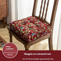 American dining chair back cushion with plant pattern, 40x40x8cm with waist support