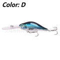Deep diving fishing lure with long lip, 10.5cm length, in assorted colour patterns