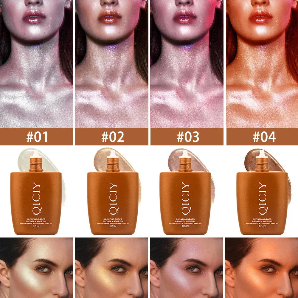 Face and body brightening contour liquid in bottle with four shade options No1 No2 No3 No4
