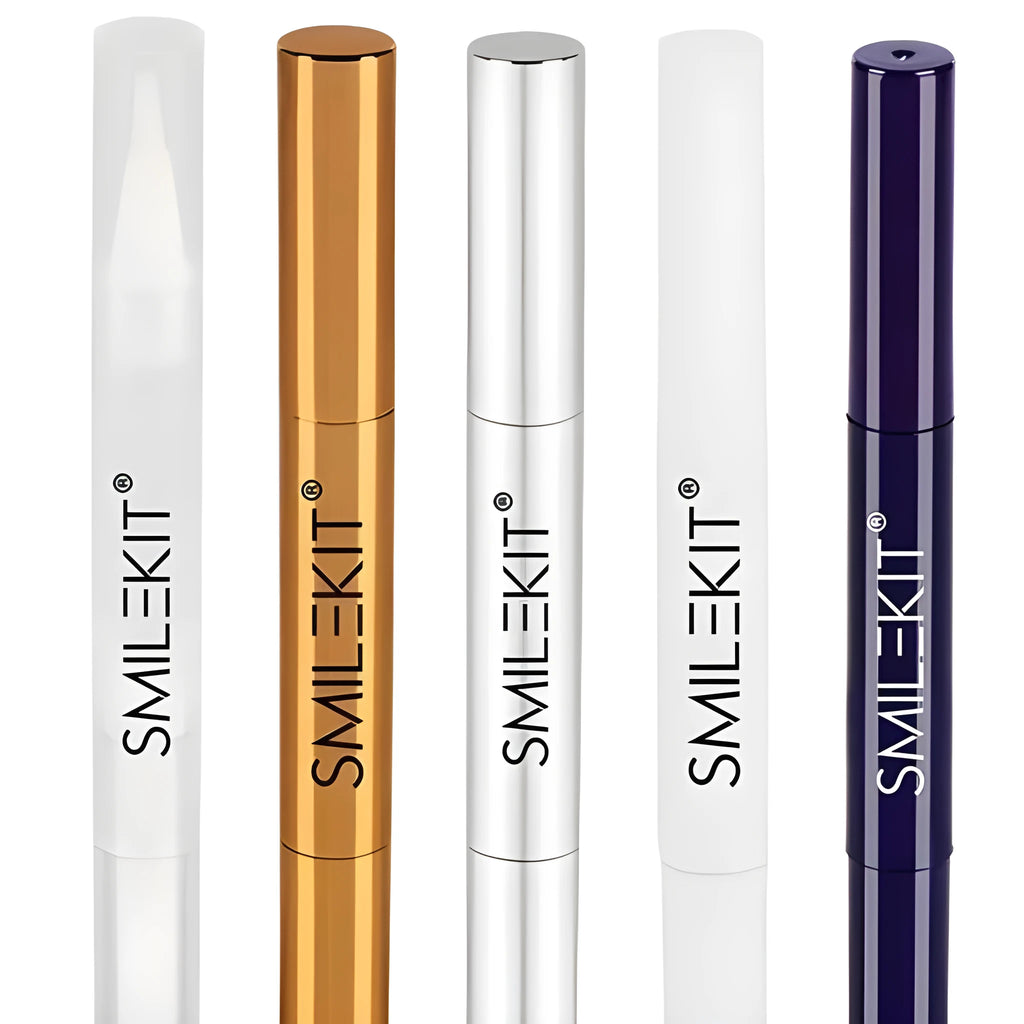 Teeth whitening pen with toothbrush cleaner gel in aluminium case, multi-colour options, adult use