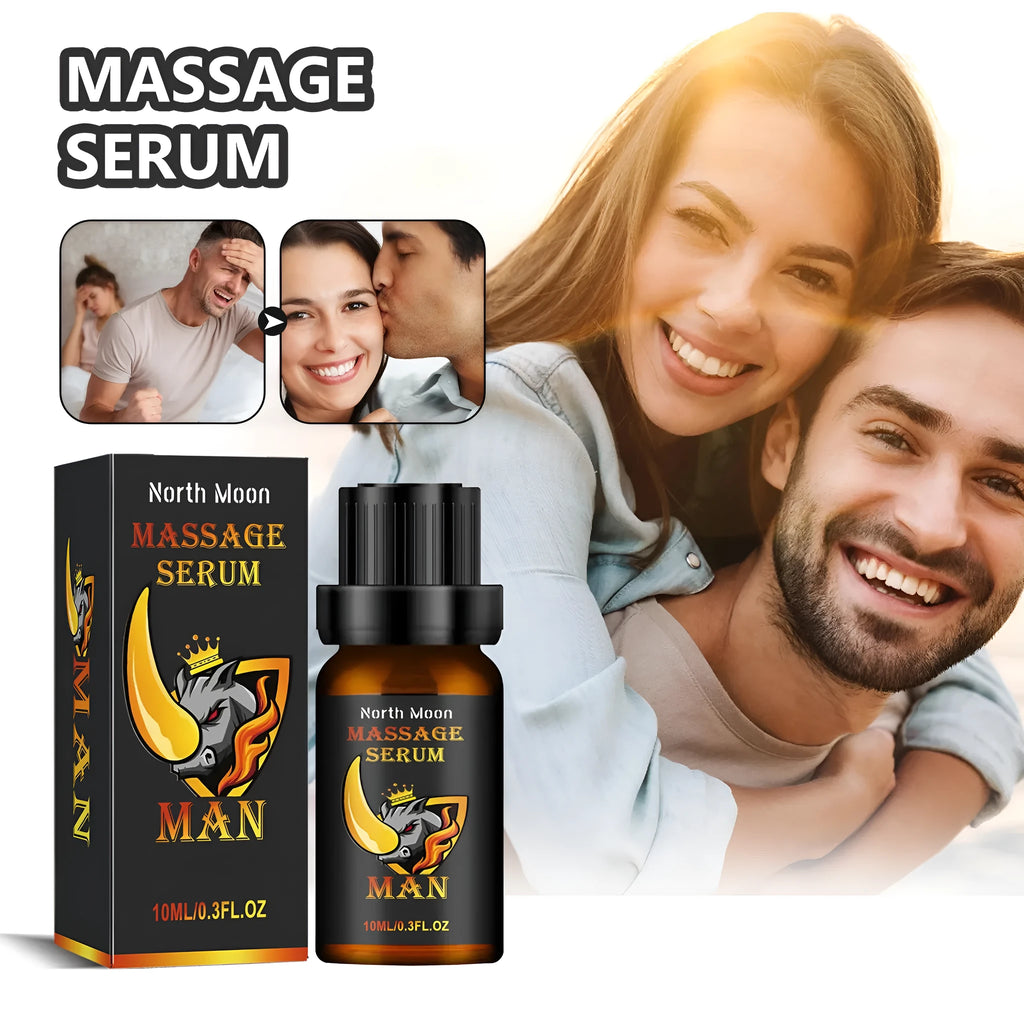10ml bottle of men's body care essential oil blend for external massage