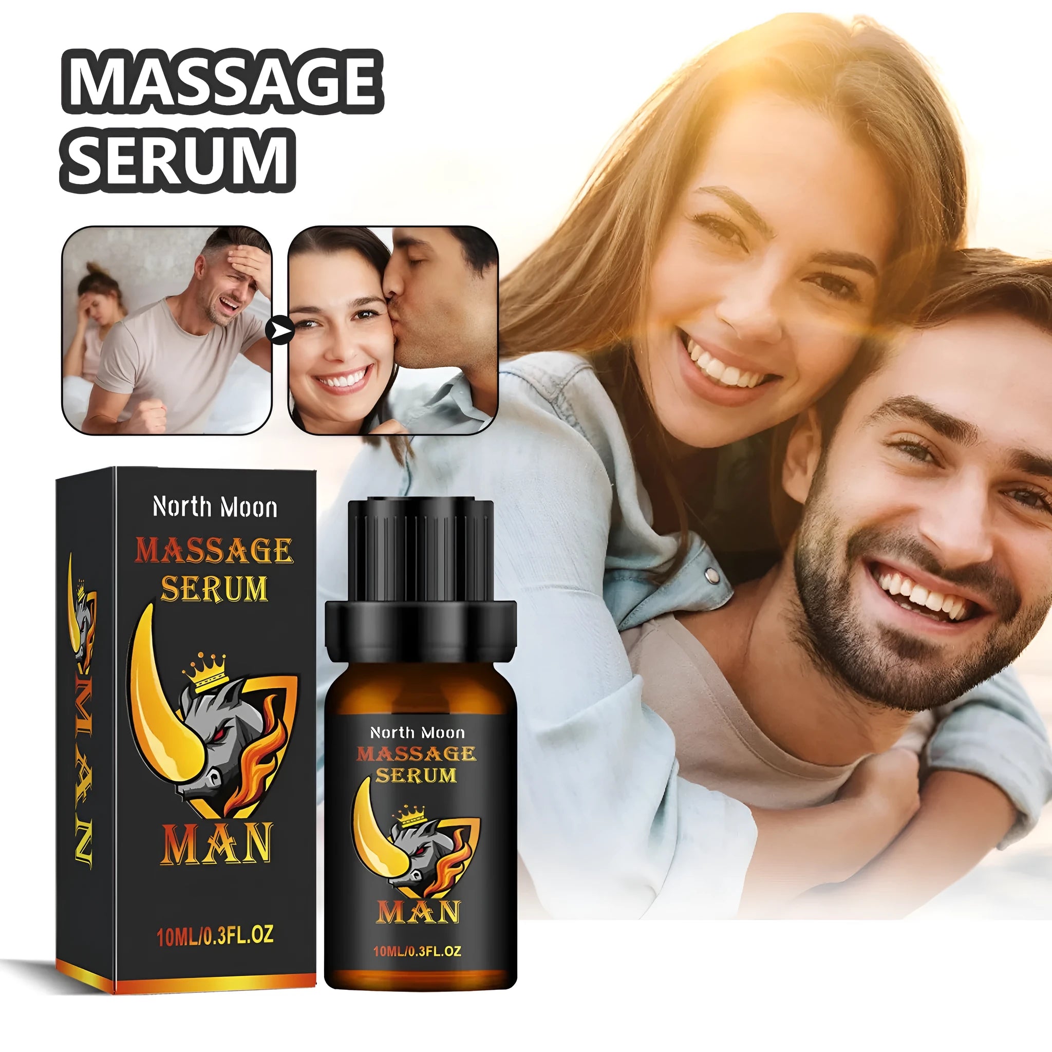 10ml bottle of men's body care essential oil blend for external massage