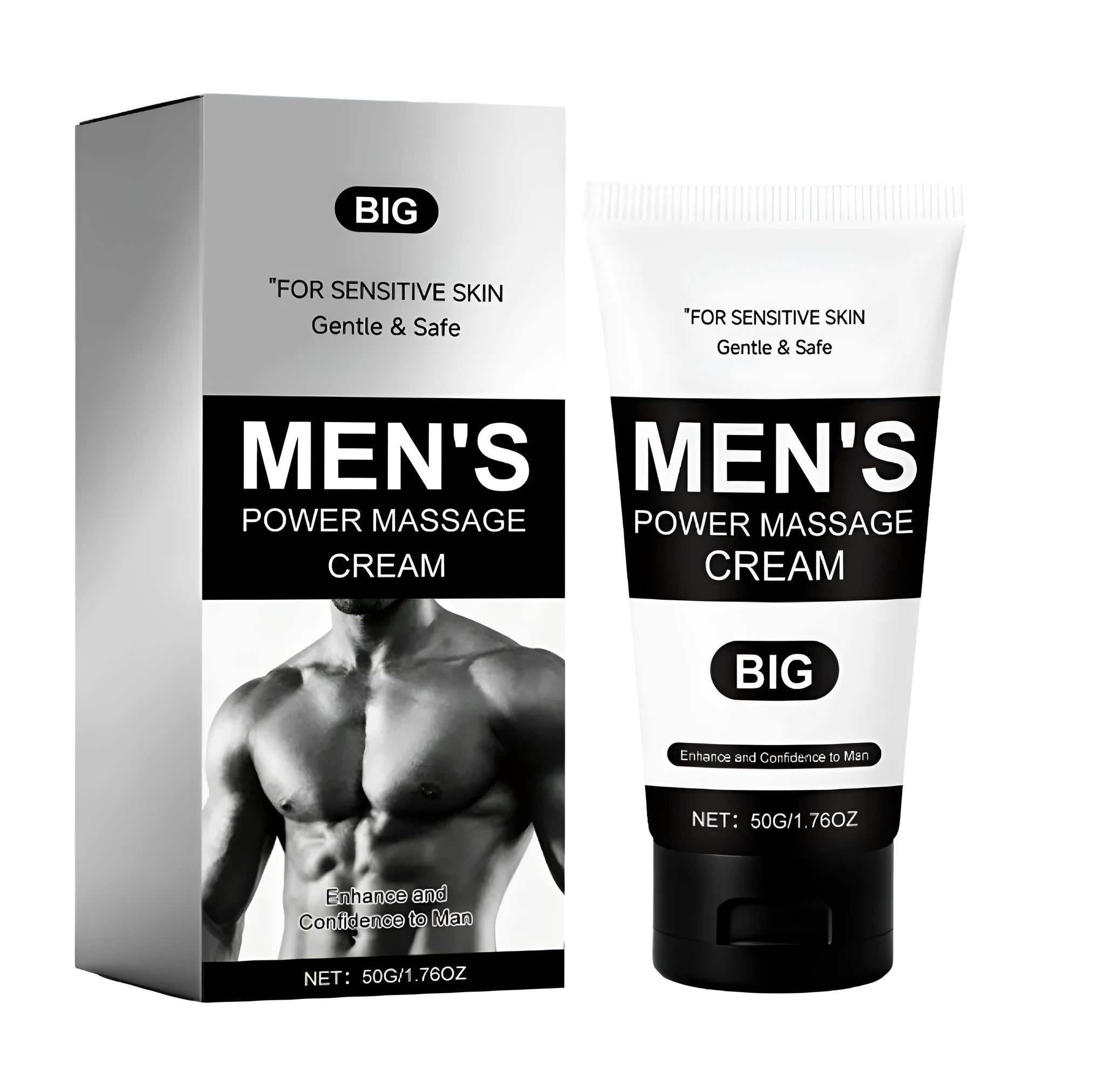 Male Vitality Care Cream 50g tube with botanical extracts including ginseng and ginkgo biloba