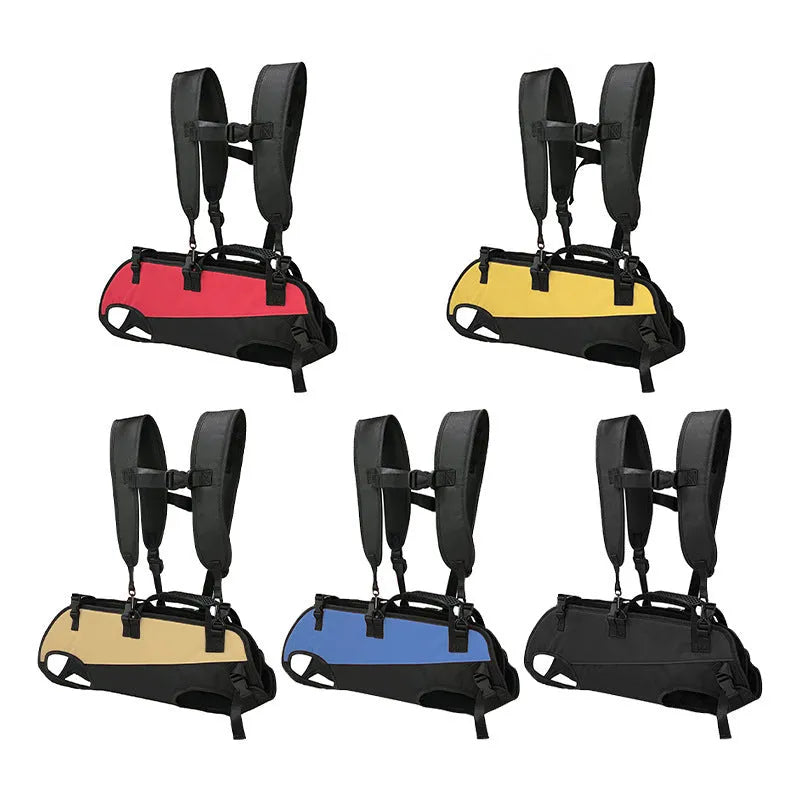 Multifunctional Oxford cloth pet backpack in solid colour with airborne walking stretcher design for outdoor use