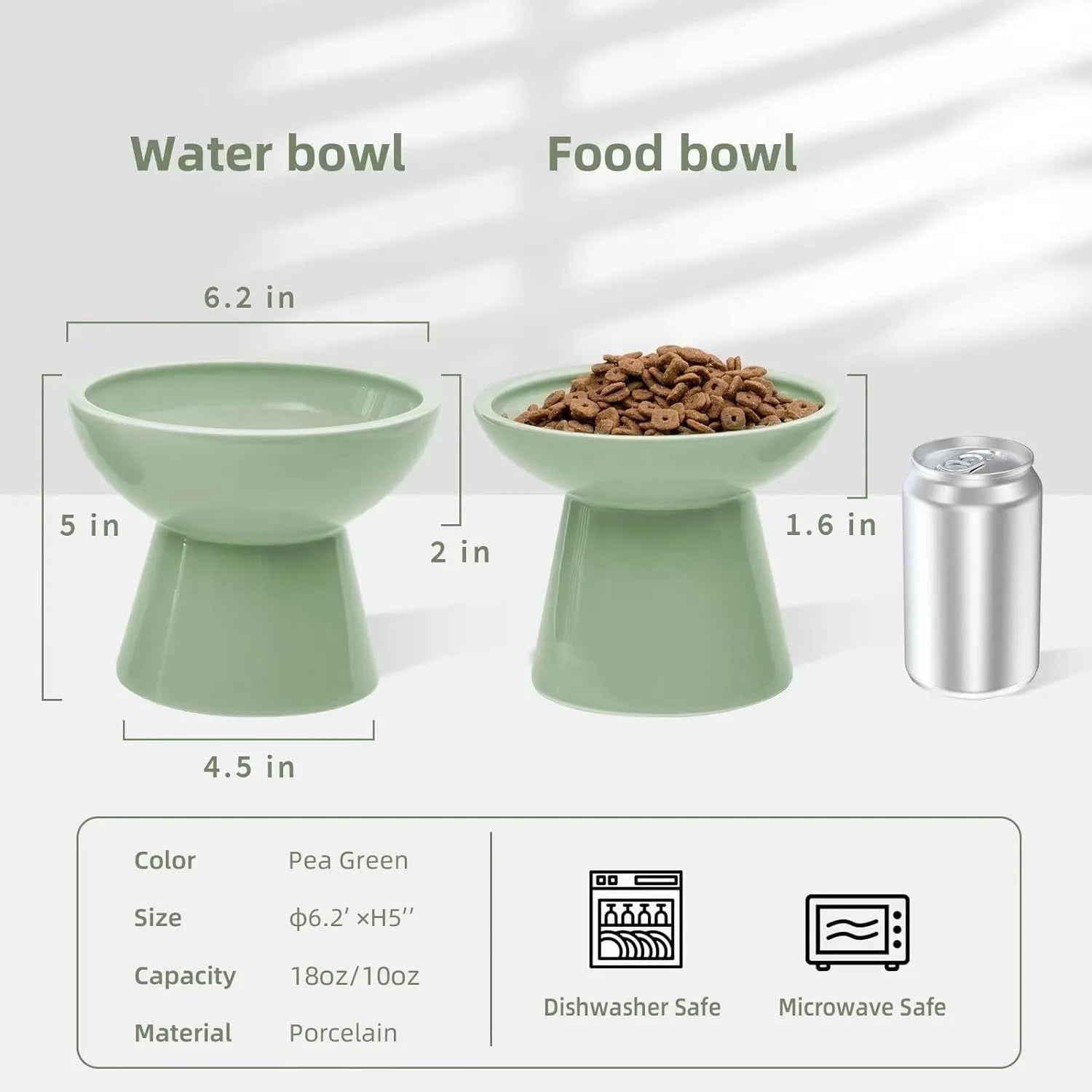 Elevated ceramic cat bowl in blue with wide 16cm diameter shallow design