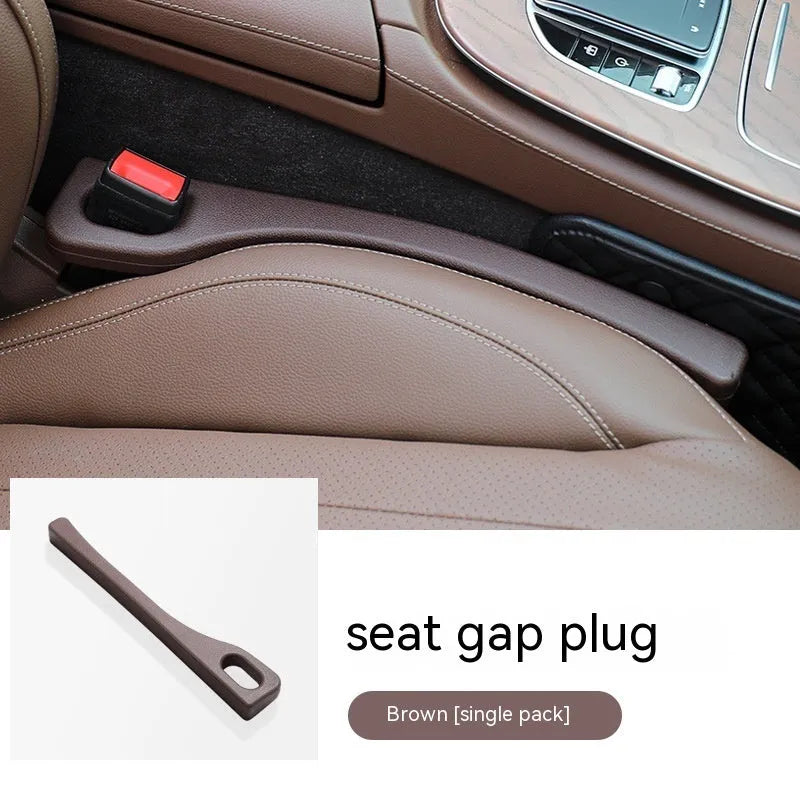 Polyurethane car seat gap strips in multiple colours preventing items falling between vehicle seats