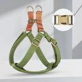 Vest style dog leash in cotton and nylon with alloy fastener in three colour options