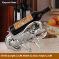 Lobster-shaped wine rack ornament in rose gold or elegant silver colour