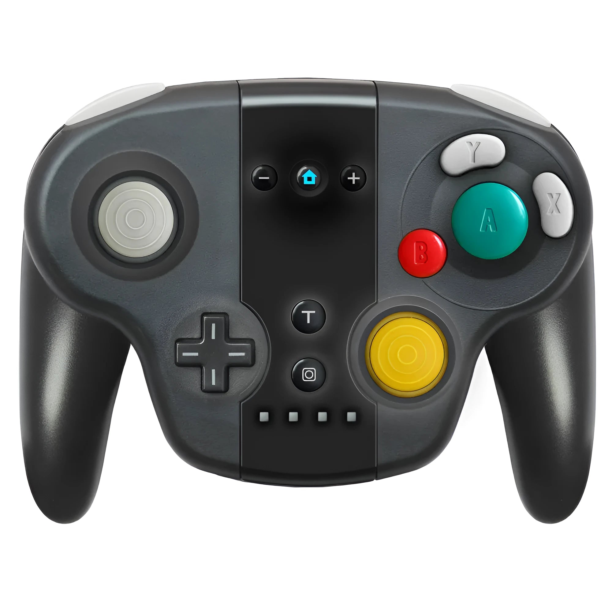 Black wireless gamepad with colourful packaging for Nintendo Switch and Windows PCs
