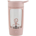 Portable USB rechargeable blender with automatic mixing cup in black, blue, pink, or white colours