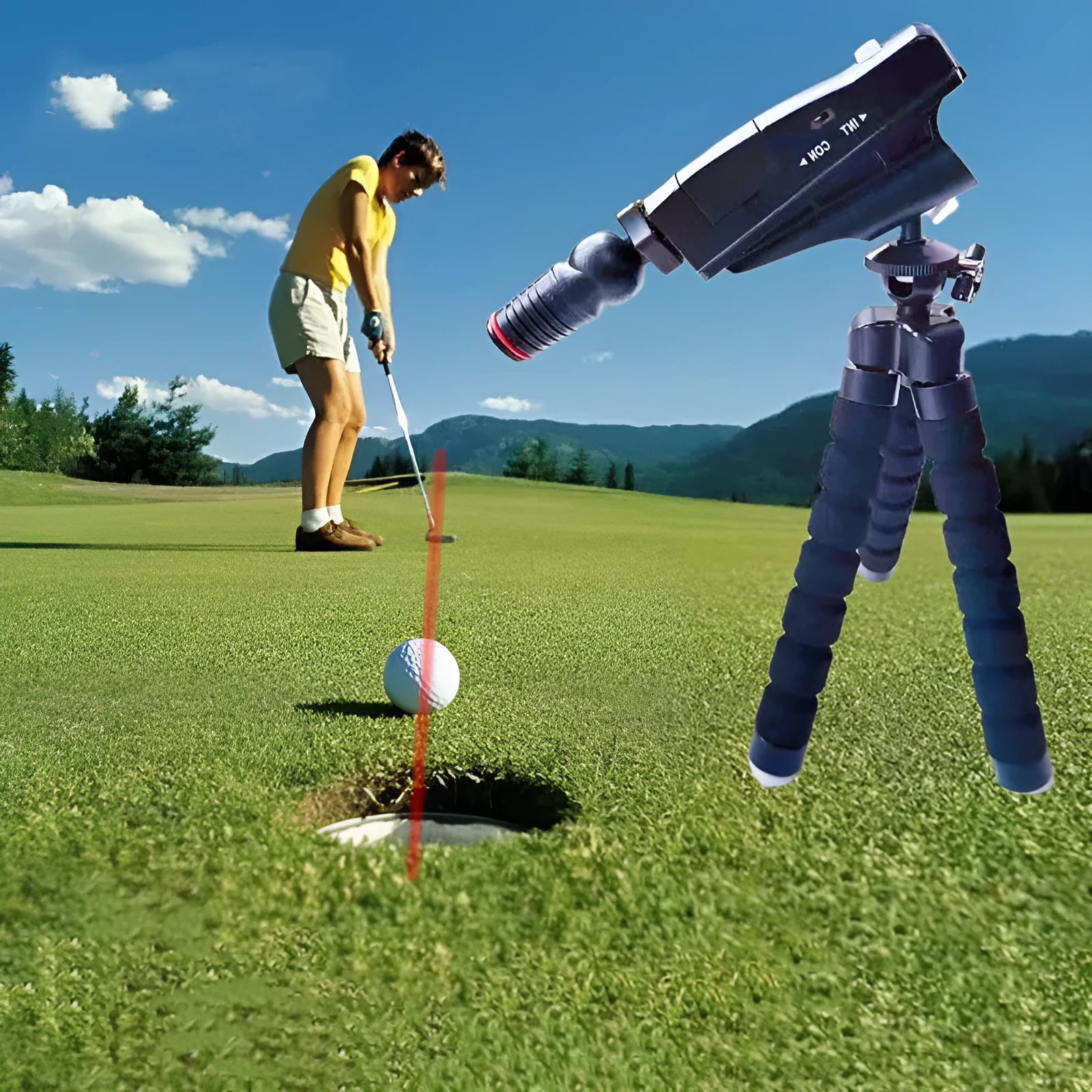 Golf putter laser aiming instrument for putting alignment training with laser sight options