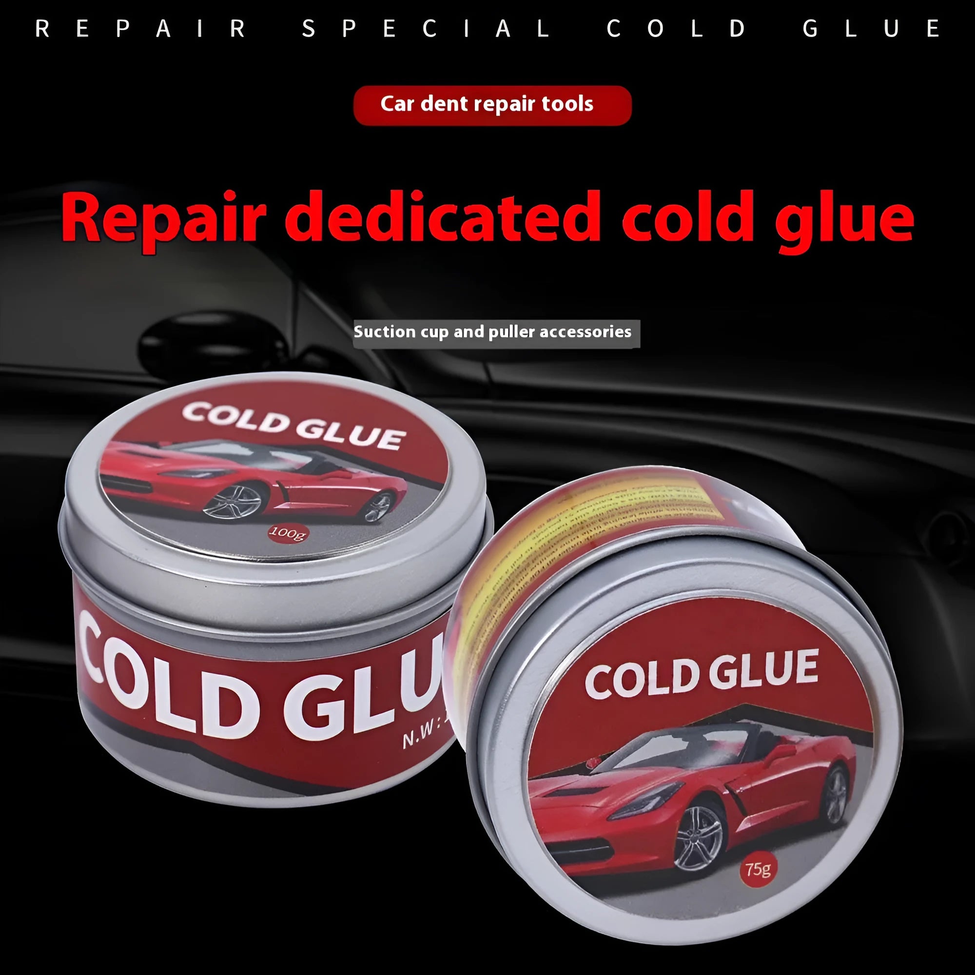 Special cold glue for automobile depression repair in 75g or 100g packaging