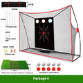 Golf swing wedge training net with cross target design and hitting mat