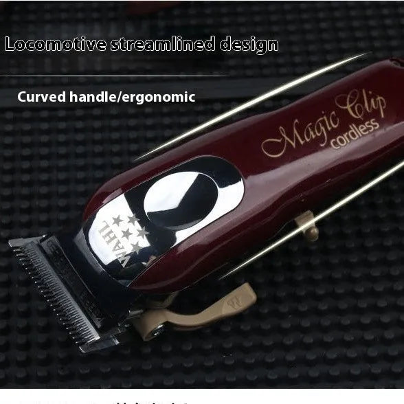 USB rechargeable hair clippers with stainless steel cutter head for adults and children.