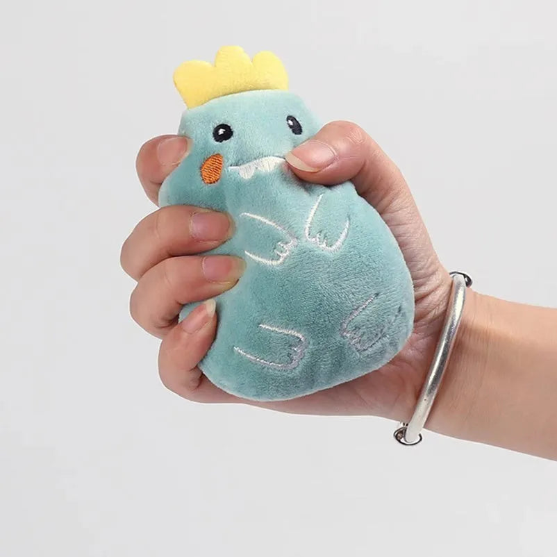 Teeth-grinding catnip toy plush interactive with vocal squeaker for cats brown colour 11x8x4.5cm